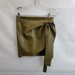 Vero Moda Women's Olive Faux Leather Bella Wrap Mini Skirt Size XS