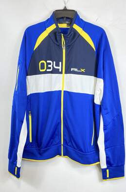 NWT RLX Ralph Lauren Mens Blue Long Sleeve Full-Zip Track Jacket Size XXL