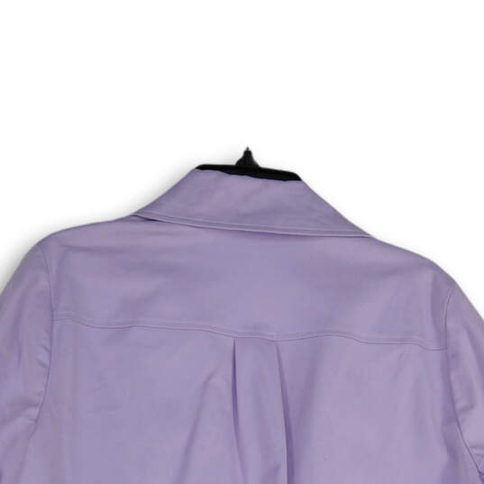 Womens Purple Long Sleeve Notch Lapel Open Front Jacket Size Large image number 4