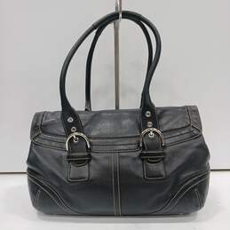 Coach Soho Soft Black Leather Satchel Bag Purse and Purple Wallet alternative image