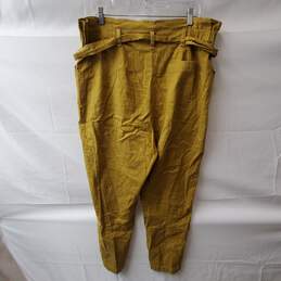 Sezane High Waisted Mustard Yellow Paperbag Pants Size 46 alternative image