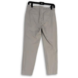 Womens Gray Flat Front Slash Pocket Straight Leg Ankle Pants Size 4 alternative image