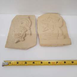 Plaque Maya Man with Stone Offering And Head of Mayan King