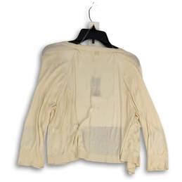 NWT Womens Beige Tight-Knit Long Sleeve Open Front Cardigan Sweater Size 2 alternative image