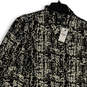 NWT Womens White Black Long Sleeve Mock Neck Snap Front Jacket Size 22/24 image number 3