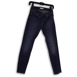 Womens Blue Medium Wash Stretch Pockets Denim Skinny Leg Jeans Size 0/25