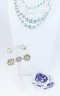 Vintage Light & Dark Aurora Borealis Rhinestone & Faux Pearl Costume Jewelry 219.6g image number 8