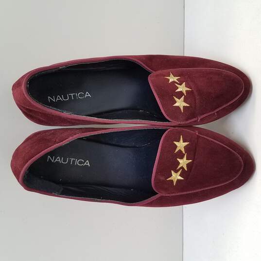 Nautica Campanil Burgundy Star Velvet Loafers Women's Size 8.5 image number 5