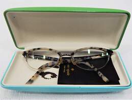Kate Spade New York Leopard Half Rim Roberta 0FE6 Oval Prescription Eyeglasses with Case