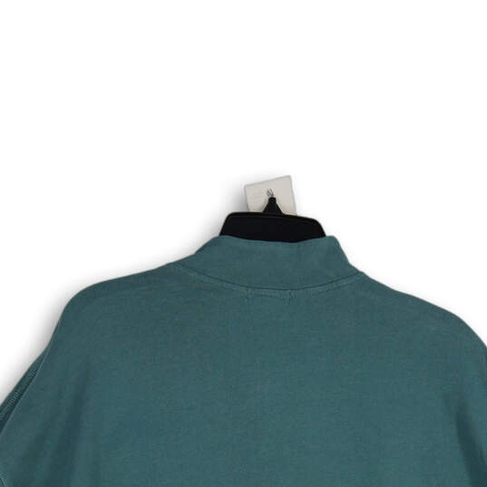 Womens Green Mock Neck Long Sleeve Pullover Sweatshirt Size Medium image number 4