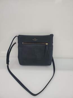 Kate Spade Black pebble Leather - Full zip Crossbody Bag