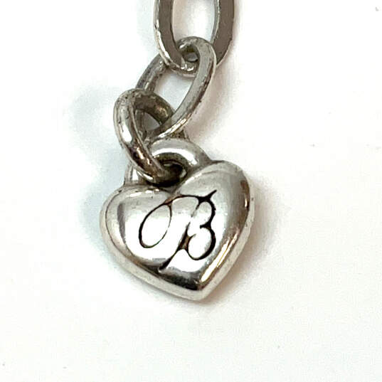 Designer Brighton Silver-Tone Brown Leather Cord Heart Pendant Necklace image number 4