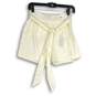 NWT Express Womens White Flat Front Belted High Rise Midi Paperbag Shorts Size 0 image number 1