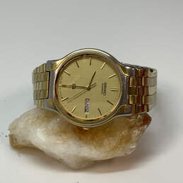 Designer Seiko SQ 5Y23-7159 Gold-Tone Stainless Steel Day/Date Wristwatch