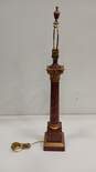 Vintage Red/Bronze Pillar Table Lamp image number 3