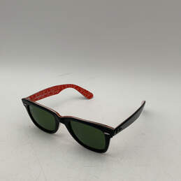 Mens RB2140 1016 Black Orange UV Protection Full Rim Rectangular Sunglasses
