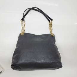 Michael Kors Black Pebbled Leather Gold Chain Shoulder Bag 13x10x4" alternative image