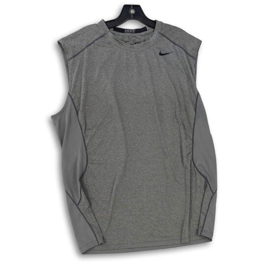 Mens Charcoal Gray Dri-Fit Sleeveless Crew Neck Combat Tank Top Size XXL image number 1
