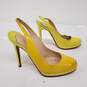 Christian Louboutin Yellow Patent Leather Slingback Pumps Women's Size 6 image number 3