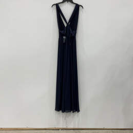 Womens Blue Sleeveless V-Neck Regular Fit Pullover Maxi Dress Size 4