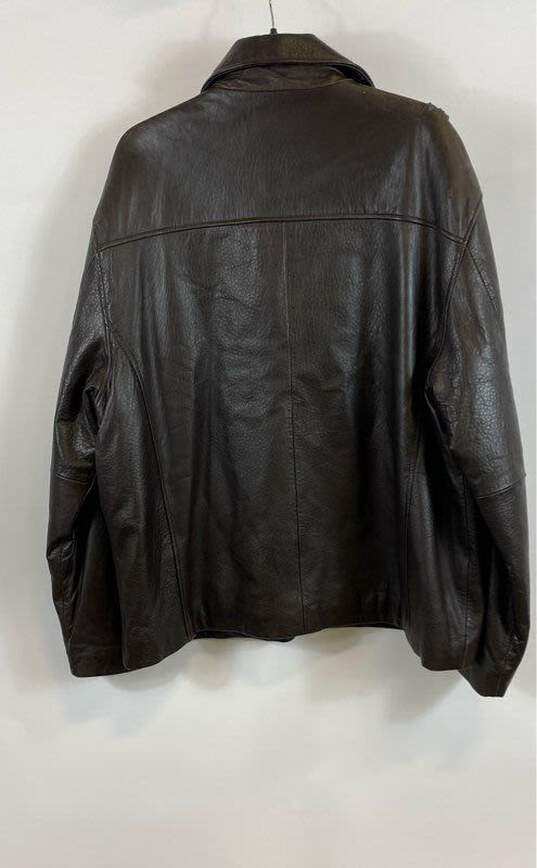 Roundtree & Yorkie Men Brown Leather Jacket- XL image number 2