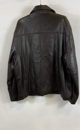 Roundtree & Yorkie Men Brown Leather Jacket- XL alternative image