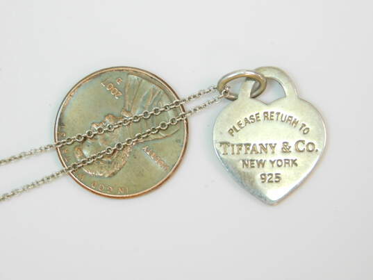 Tiffany & Co Sterling Silver Please Return To Tiffany New York Heart Pendant Necklace 3.5g image number 4