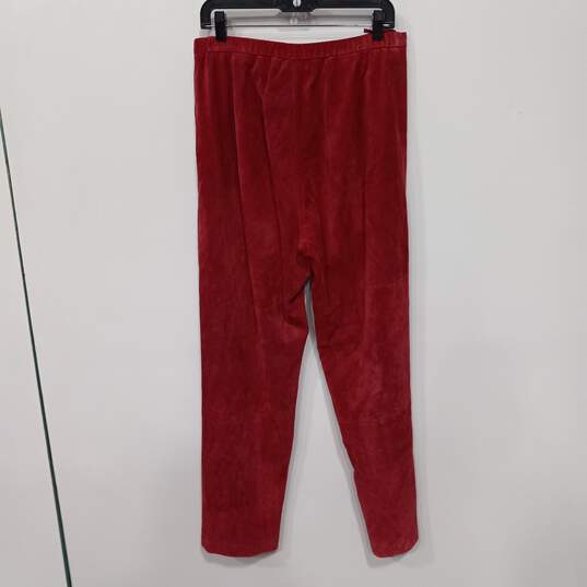 Women's Jerry Lewis Red Leather Pants Size 14 image number 1
