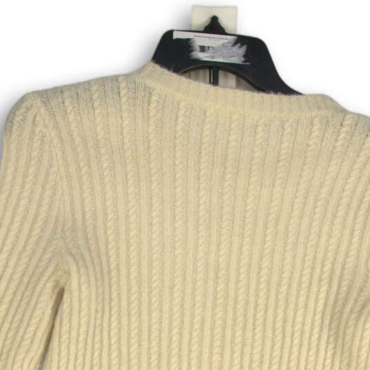 Copper Key Womens Cream Knitted Crew Neck Long Sleeve Pullover Sweater Size S image number 4
