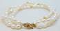 14K Yellow Gold Clasp & Beaded Multi Strand Pearl Bracelet 11.3g image number 4