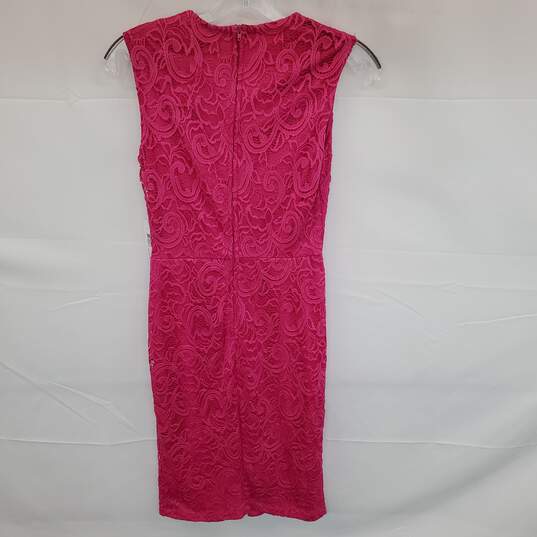 Wm BISOU BISOU Pink Lace Sleeveless Midi Dress Sz 4 W/Tags image number 3