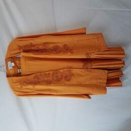 3K Fashion Bright Orange 3 Piece Suit w Skirt Size M