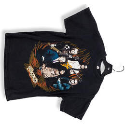 Mens Black Crew Neck Aerosmith World Tour Graphic T-Shirt Size Medium