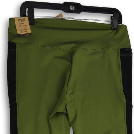 NWT Womens Olive Green High Elastic Waist Pull-On Ankle Leggings Size XL image number 4