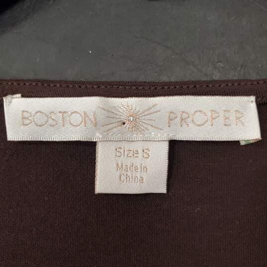 Boston Proper Women Brown Embellished Blouse S image number 3