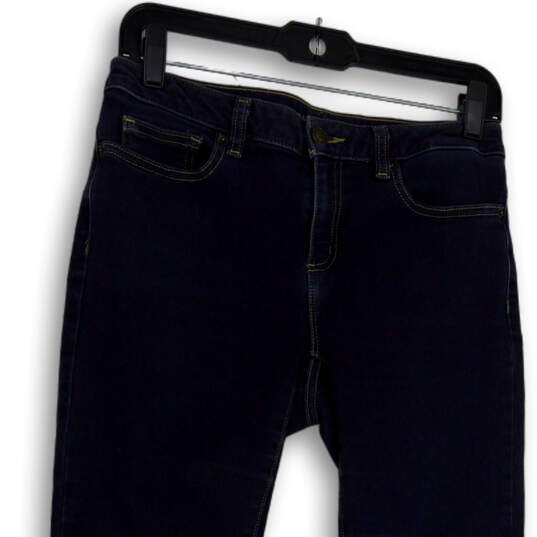 Womens Blue Dark Wash Pockets Stretch Regular Fit Denim Skinny Jeans Size 4 image number 3