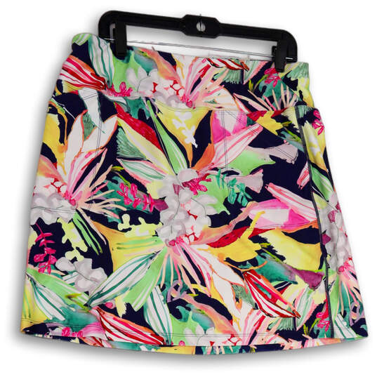 Womens Multicolor Regular Fit Floral Pull-On A-line Skirt Size GL image number 2