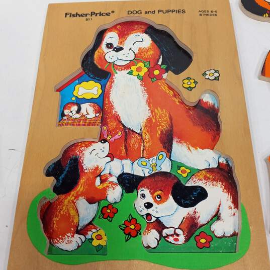 Vintage Fisher Price Wooden Dog & Puppies Puzzle image number 3
