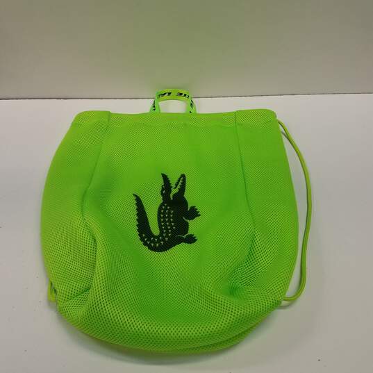 Lacoste Nylon Drawstring Tote Bag Neon Green image number 6
