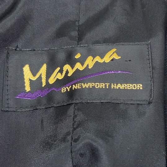 Vintage Newport Harbor Black Full Body Trench Coat Size 8R 505F4 image number 3