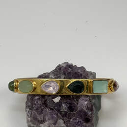 Designer J. Crew Gold-Tone Multicolor Water Drop Faux Stone Cuff Bracelet