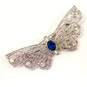 Silver Tone Icy Rhinestone Butterfly, Dragonfly & Flower Brooches 63.3g image number 7