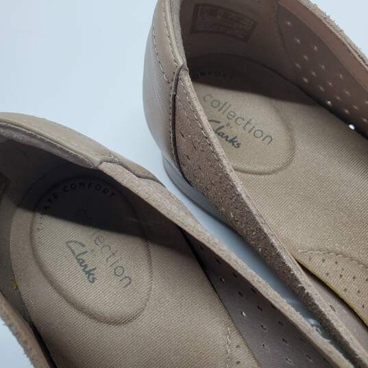 Clarks Collection Juliet Hayes Perforated Flats Sand Suede Shoes Women's Size 7.5D image number 5