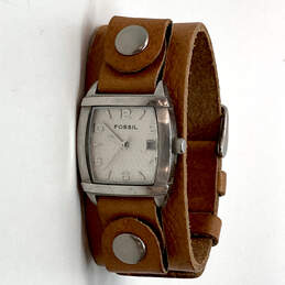 Designer Fossil JR-9009 Brown Leather Strap Analog Dial Quartz Wristwatch alternative image