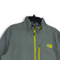 Mens Gray Yellow Long Sleeve Mock Neck Full-Zip Activewear Jacket Size XL image number 3