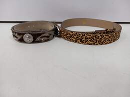 Set of 2 Assorted Women's Cowhide Belts