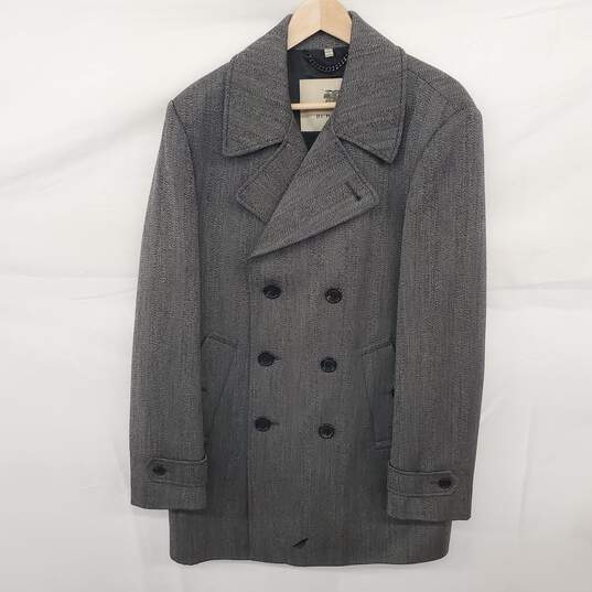 Burberry London Grey Wool Coat Men's Size 52 image number 1