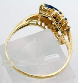 14K Yellow Gold Marquise Cut Sapphire & Diamond Accent Ring 2.2g alternative image