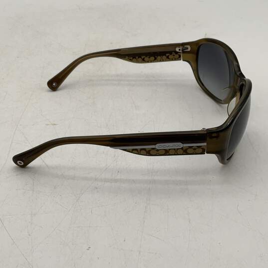 Coach Womens Green Full-Frame Tortoise Oversized Cat Eye Sunglasses With Case image number 3
