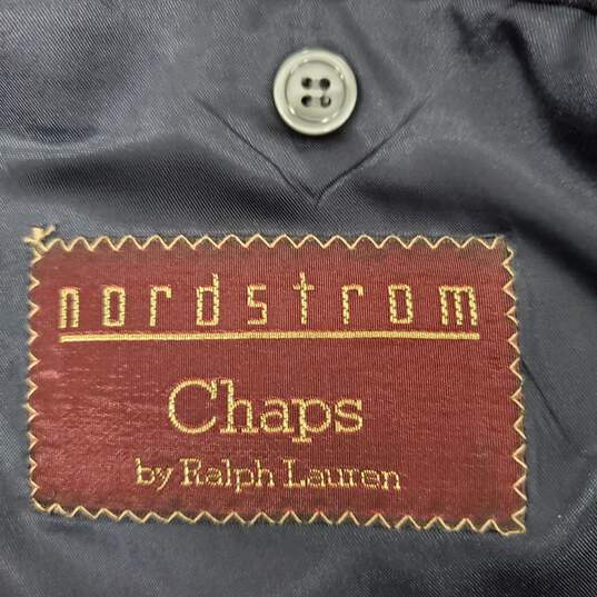 VTG Nordstrom's Ralph Lauren Chaps MN's Virgin Wool Blue Suit Double Breasted Blazer Size 42 image number 3